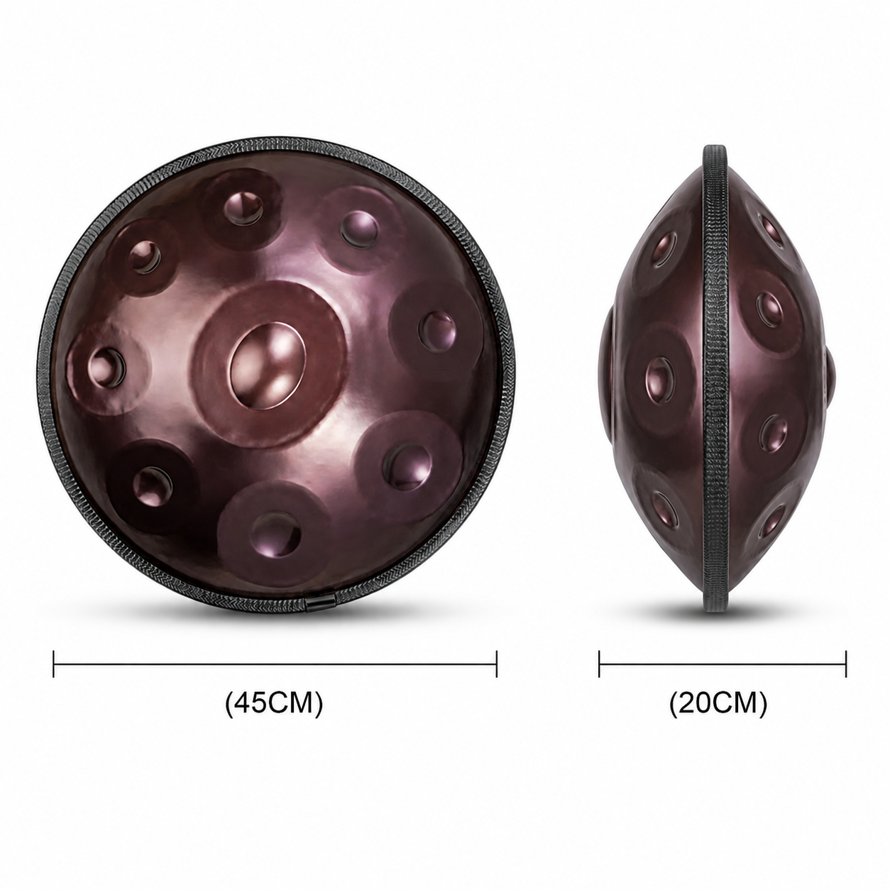 Handpan 9 notes en sol mineur 440 Hz Nadir alt dim