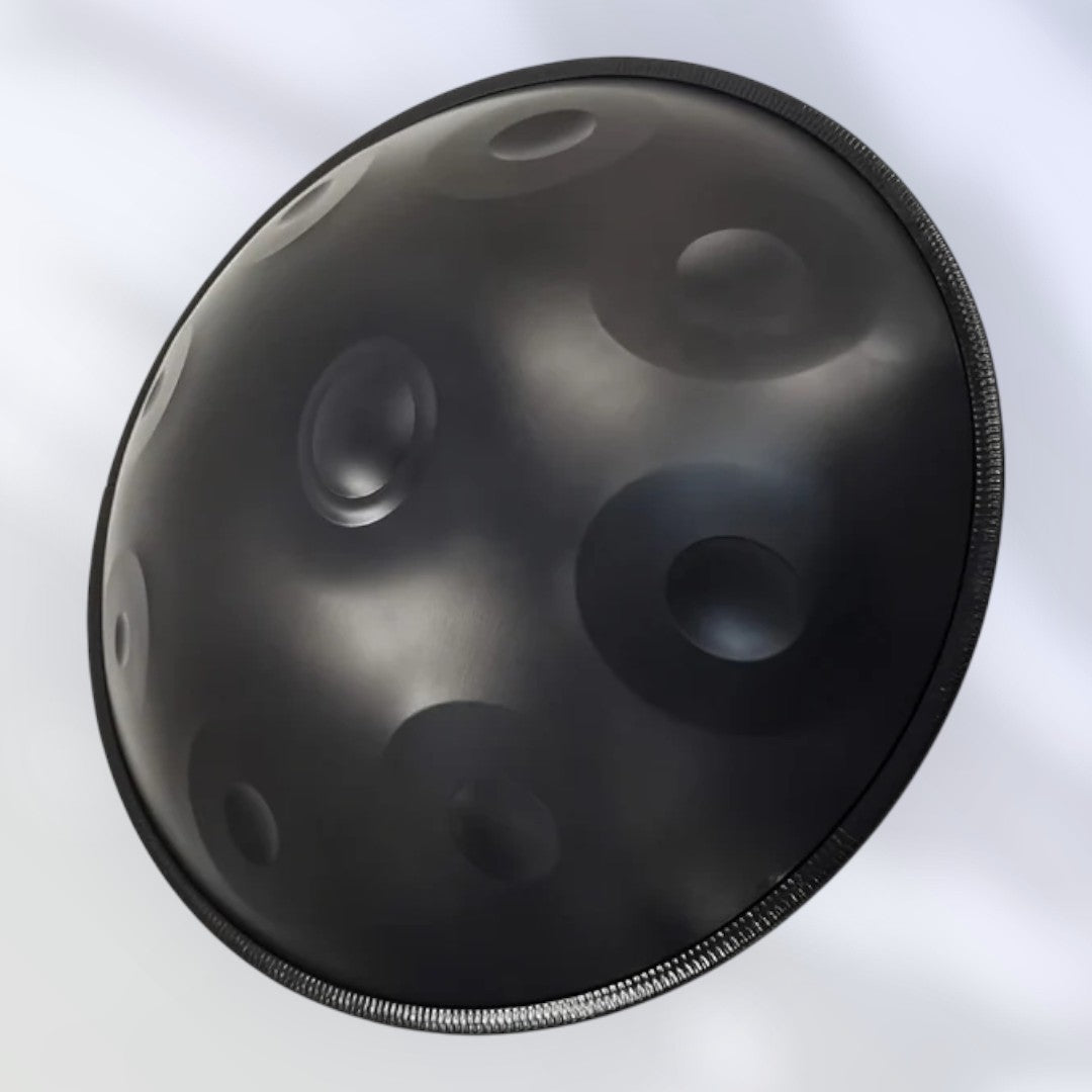 Handpan noir 9 notes en ré mineur 440 Hz Nocturne