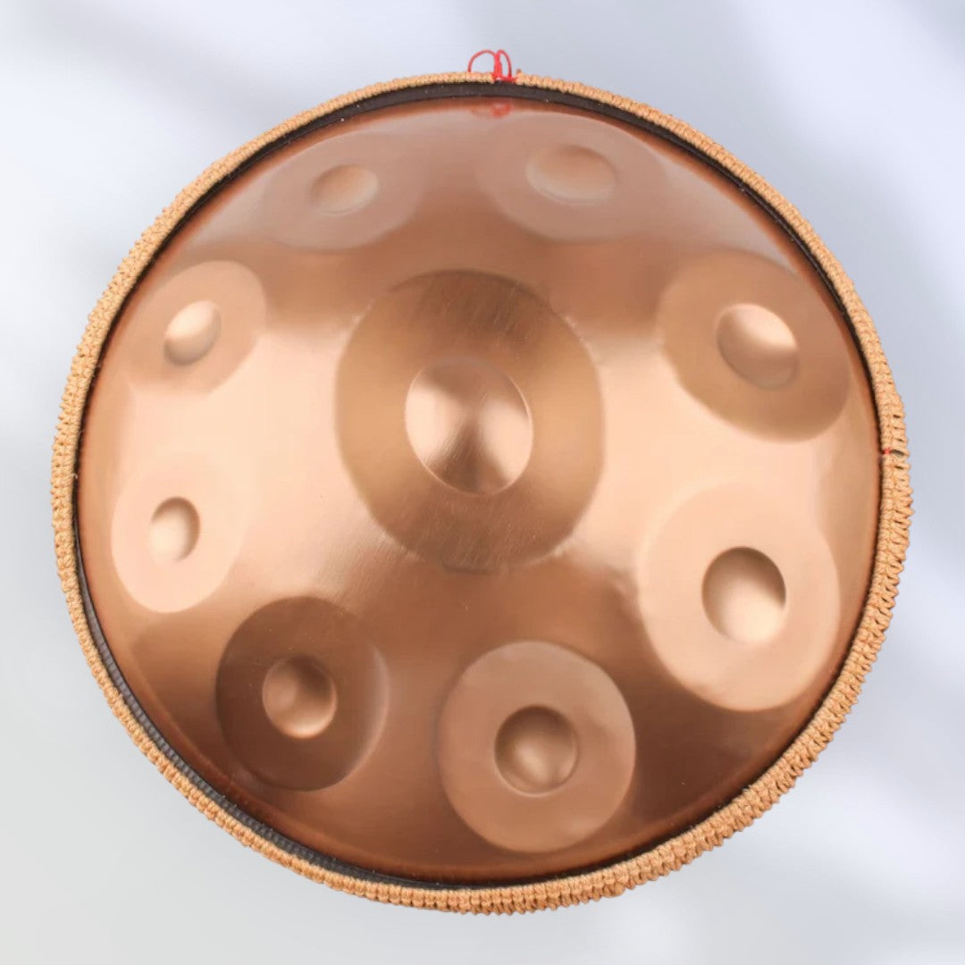 Handpan cuivré 9 notes en ré mineur 440 Hz Chaleur