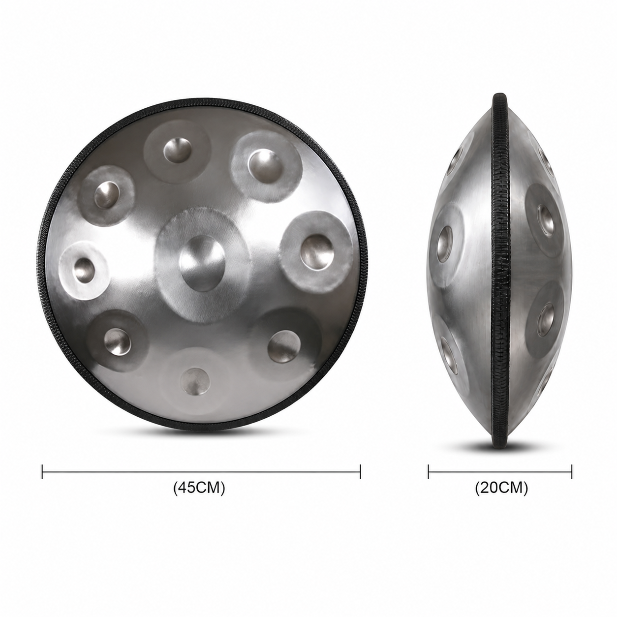 Handpan 9 notes en sol mineur 440 Hz Gaïa alt dim