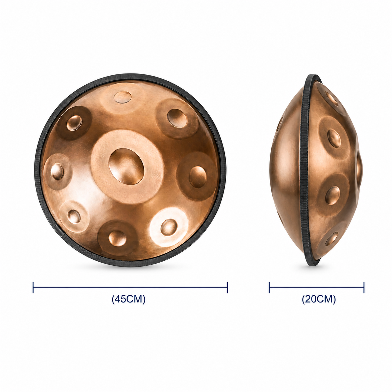 Handpan 9 notes en sol mineur 440 Hz Solstice alt dim