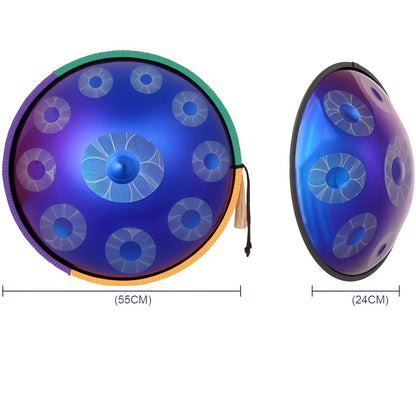 Handpan Blue 10 notes en ré mineur 440Hz Céleste