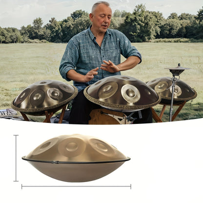 Handpan 10 notes acier Kurd en ré mineur 440 Hz Brut