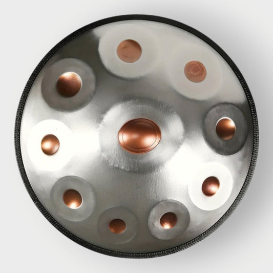 Handpan argenté 10 notes Kurd en ré mineur 440 Hz Pureté