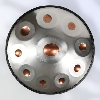 Handpan argenté 10 notes Kurd en ré mineur 440 Hz Pureté